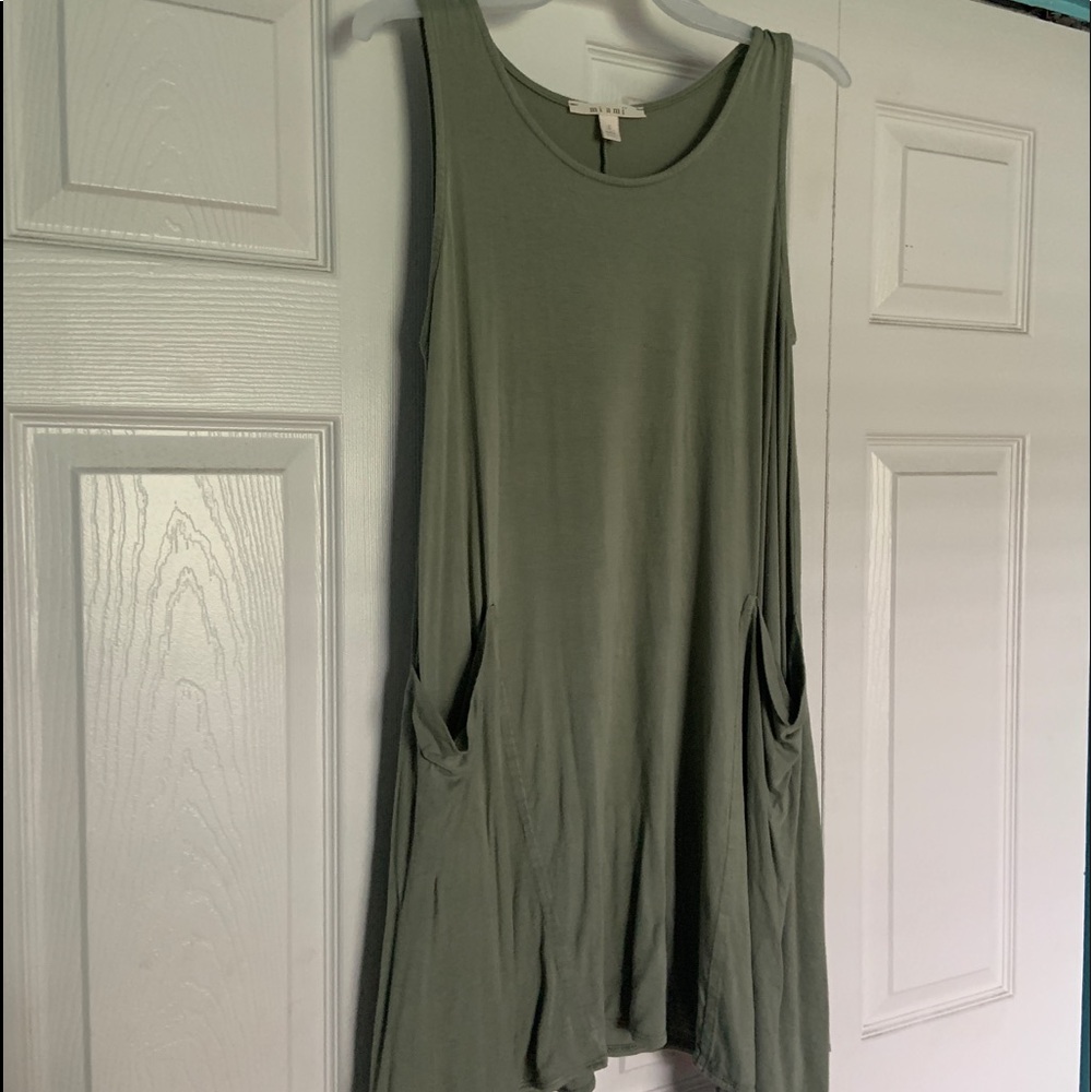 Green Loose dress with pockets